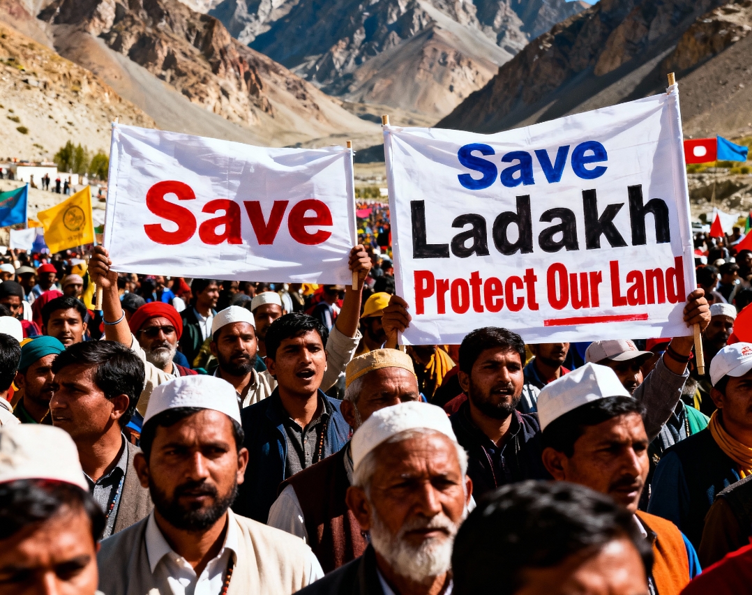लद्दाख में प्रदर्शन की झलक