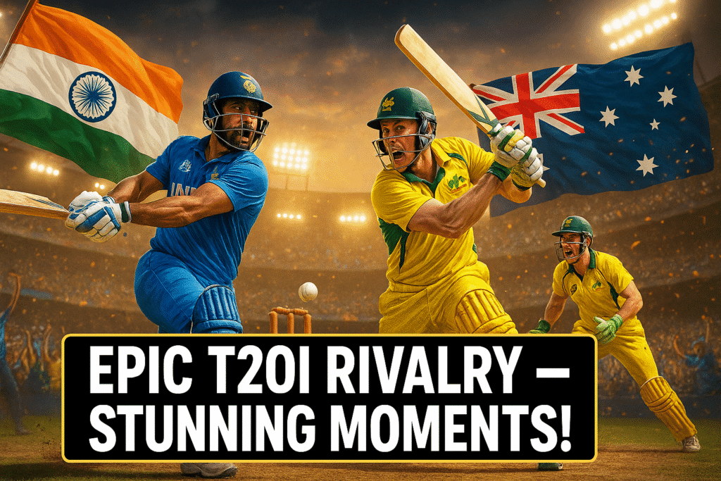 India vs Australia T20I 2025 cricket match highlights, epic rivalry, stunning moments, Indian and Australian players action, victory celebration