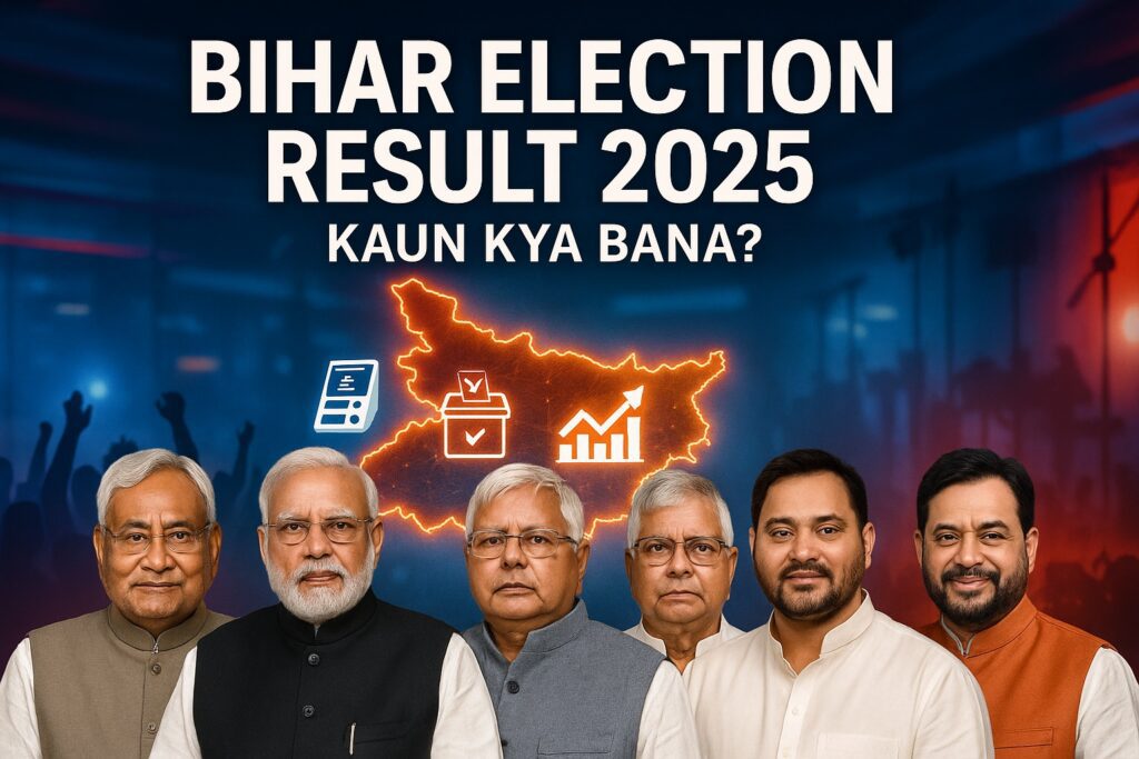Bihar Election 2025 Result NDA जीत Nitish Kumar मुख्यमंत्री घोषणा